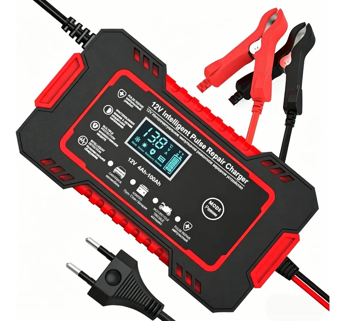 Carregador Inteligente De Bateria Automotiva Portátil 12v 6a