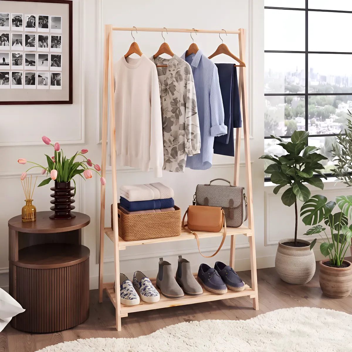 Closet Aberto Arara Madeira Prateleira