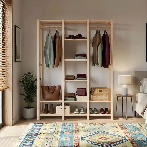 Closet Aberto Guarda Roupas Arara Cabideiro Com Prateleiras