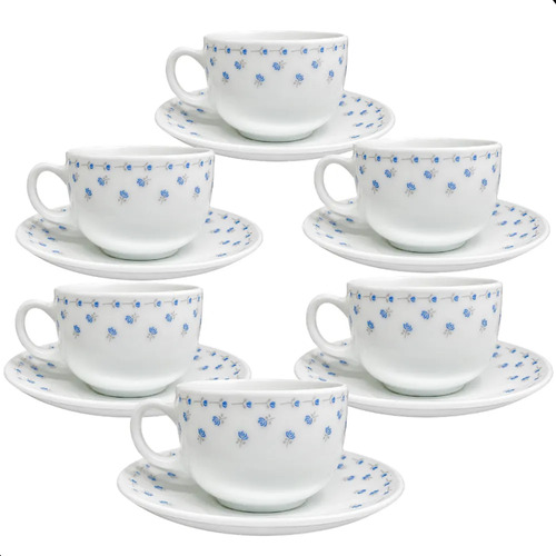 Conjunto 12 Peças Xícaras 150ml Com Pires Para Café E Chá
