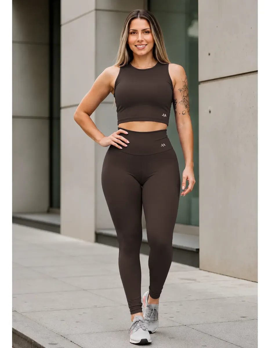 Conjunto Blackout Zero Transparência Legging E Cropped Suple