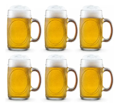 Conjunto Com 6 Canecas De Chopp, Cerveja Bebida Vidro 350ml