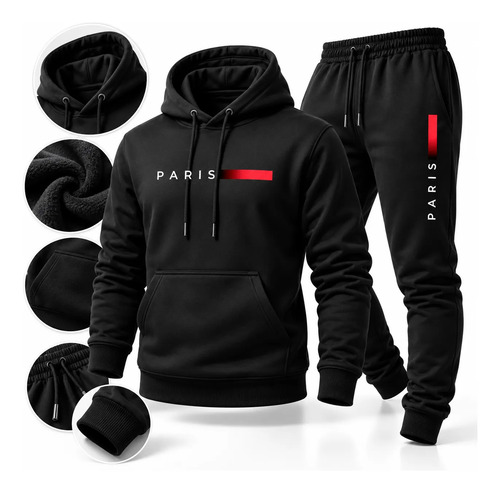 Conjunto Moletom Paris Kit Calça E Blusa Frio