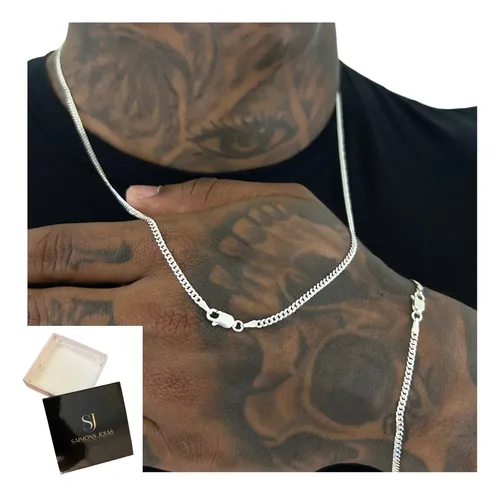 ✅ Corrente Masculina Prata 925 Legítima