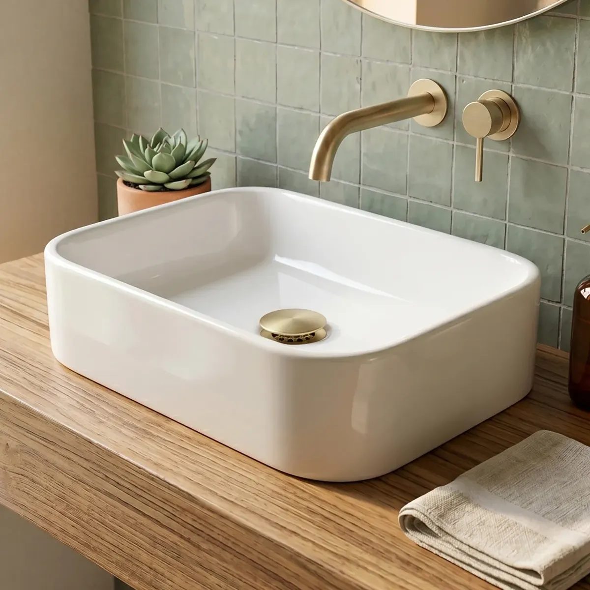 Cuba Pia Para Banheiro Lavabo Apoio Sobrepor Luxo Branco