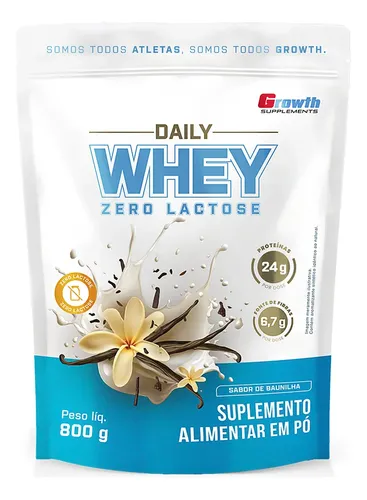Daily Whey Protein Zero Lactose 800g Growth Supplements