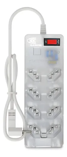 🔥 Filtro De Linha Dps Com Tecnologia Lcf Iclamper Energia 8 To Transparente 127/220v