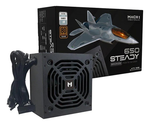 🔥 Fonte Mach1 Steady 650w 80 Plus Bronze Pfc Ativo Preto