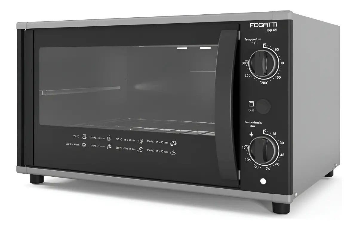 Forno De Banca Elétrico Top48 Fogatti 48 Litros Black 220v