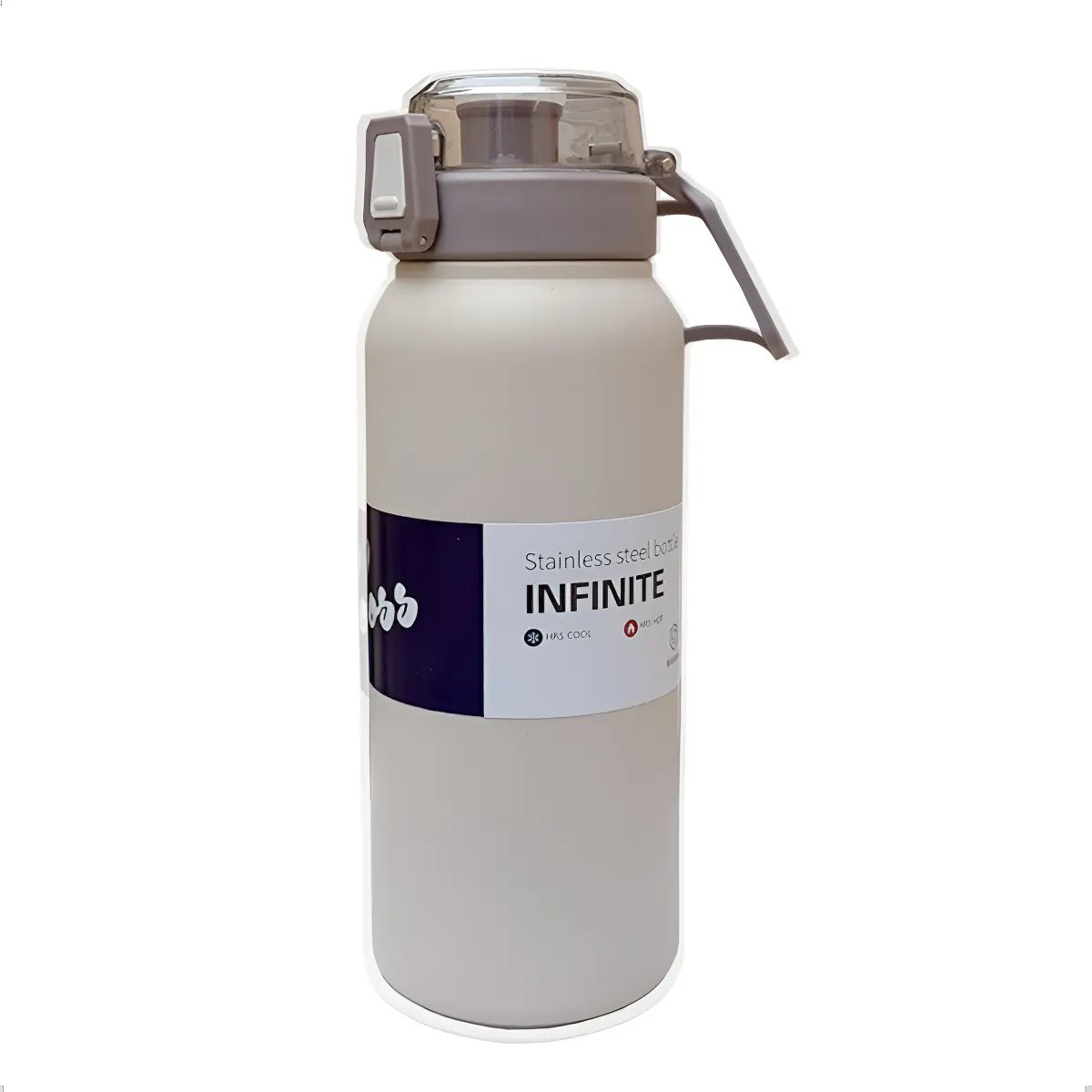 > Garrafa Isotérmica Inox Vácuo Premium Antivazamento 1 Litro Mármore