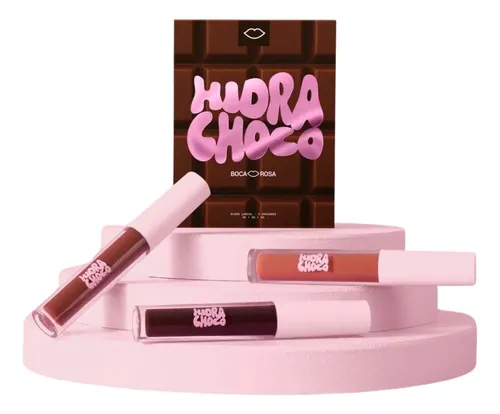 Gloss - Boca Rosa - Hidra Choco Kit Gloss Labial Chocolate Trio Hidra Choco