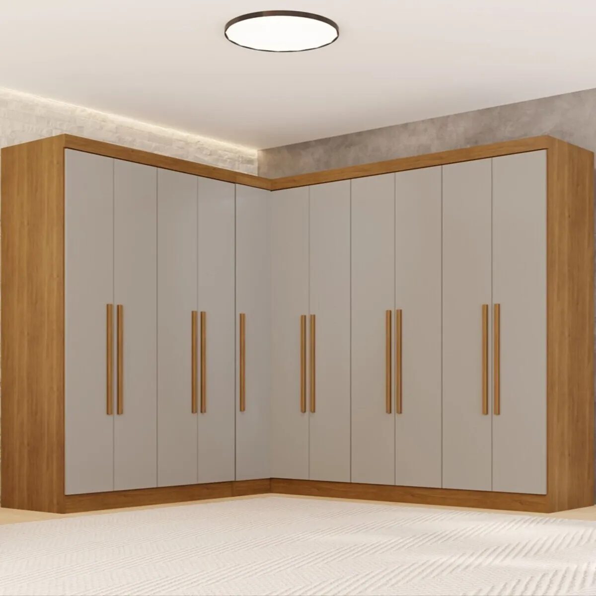 Guarda-roupa Casal Modulado Canto 11 Portas 4 Ga Multimóveis