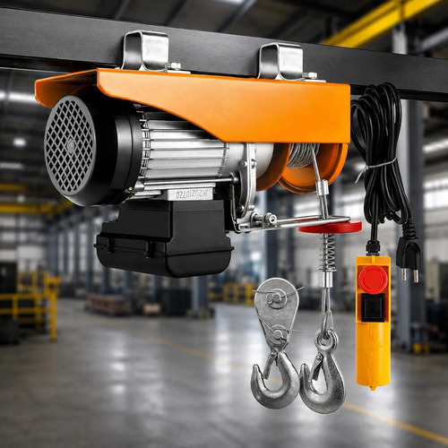 Guincho Eletrico Talha Elétrica 400\u002F800kg Elevação 12m\u002F6m Laranja 220v