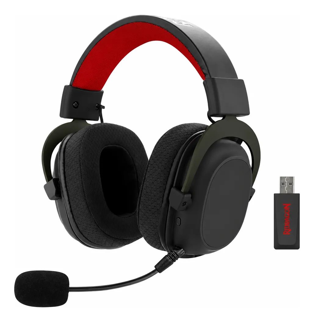 Headset Gamer Redragon Zeus Pro Preto Sem Fio 7.1 H510-PRO + Frete Grátis