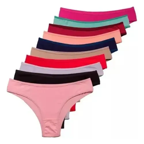 Kit 10 Calcinha Microfibra Feminina Calcinhas Algodão Tanga