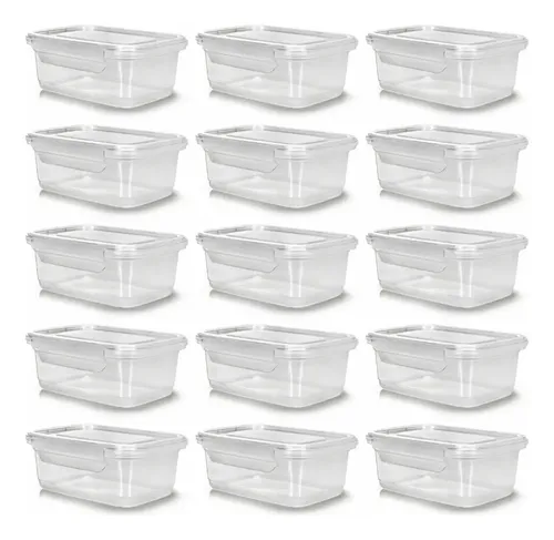 Kit 10 Potes 750ml Herméticos Travas Marmita Reutilizável