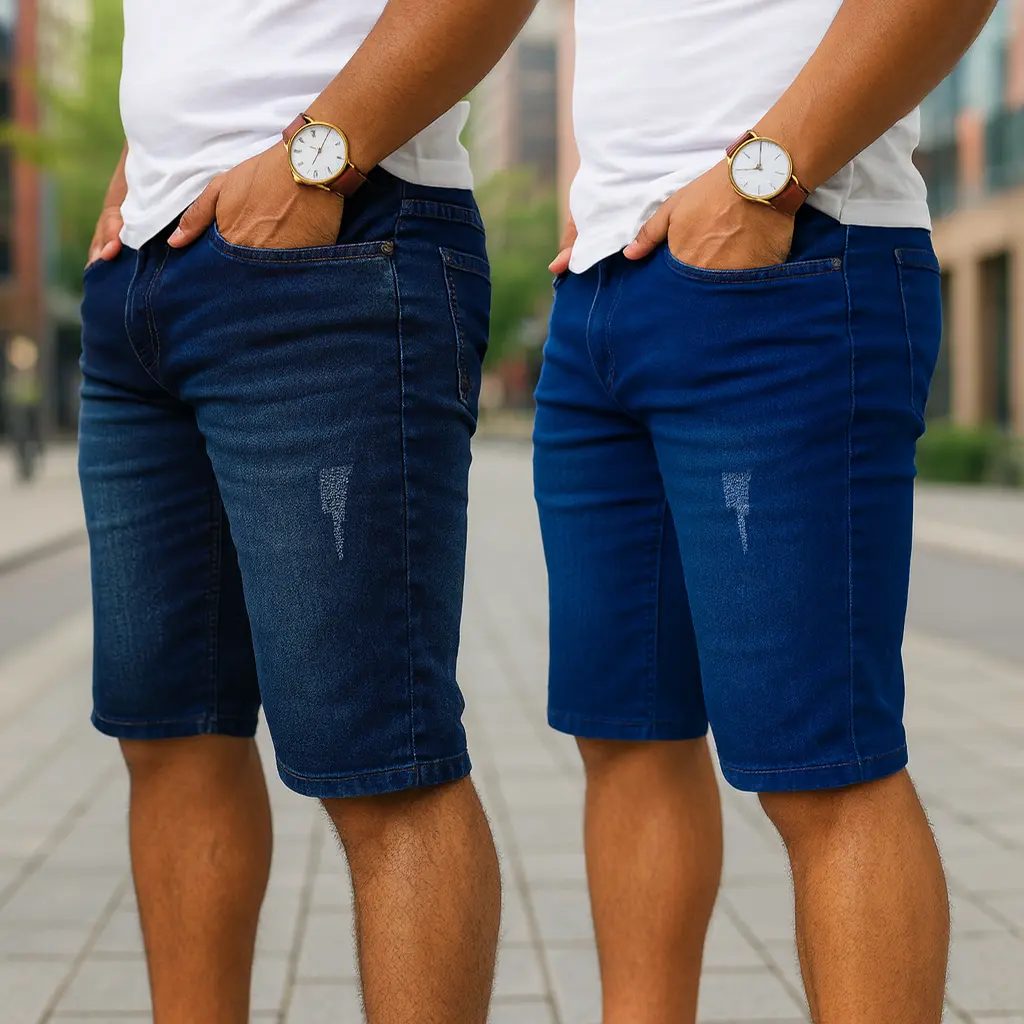 Kit 2 Bermudas Jeans Slim