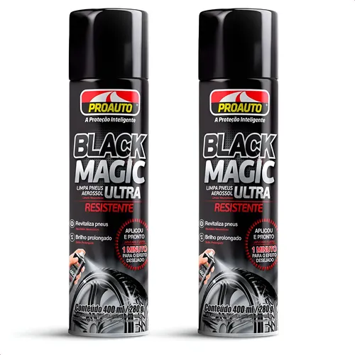 Kit 2 Pretinho Pneu Spray Black Magic Proauto 400ml