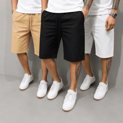 Kit com 3 Bermudas Sarja Premium