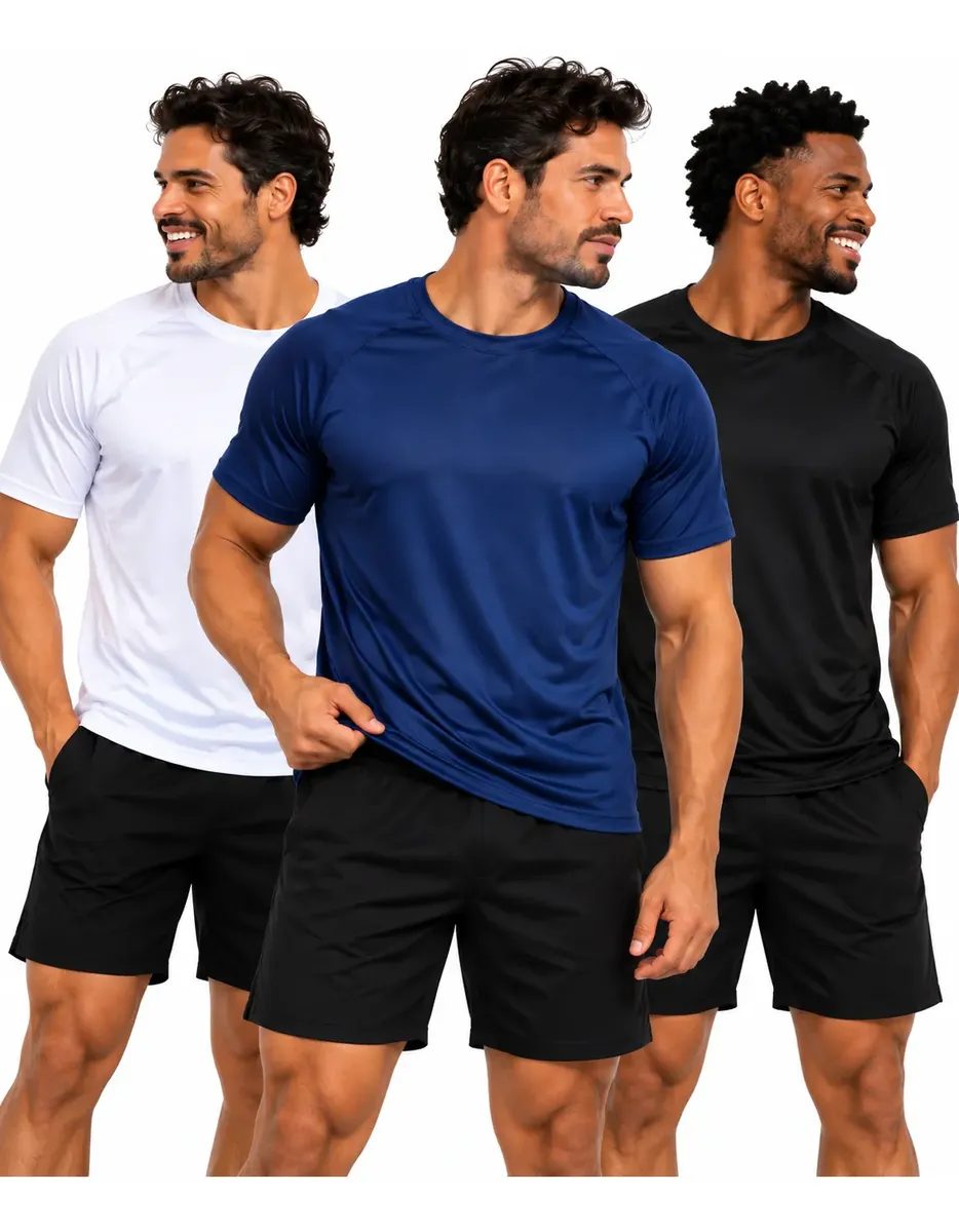 Kit 3 Camisetas Dry-fit Masculinas