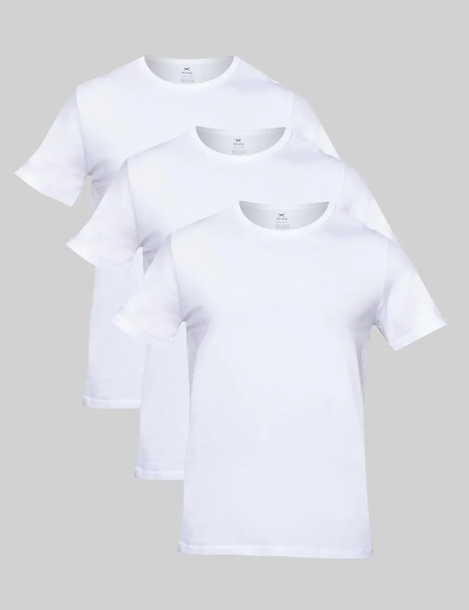 Kit 5 Camisetas Básicas Masculinas Algodão Branca Hering