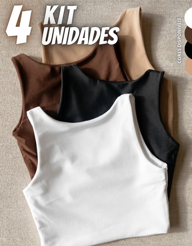 Kit 4 Blusas Regata Feminina Suplex
