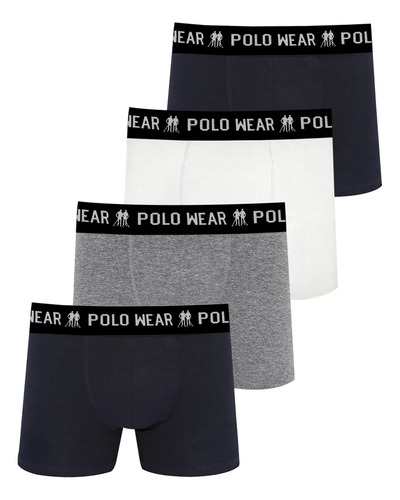 Kit 4 Cuecas Algodão Polo Wear