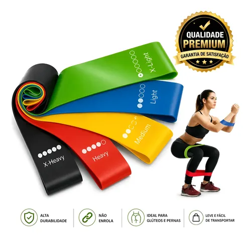Kit 5 Faixa Elastica P/ Treino