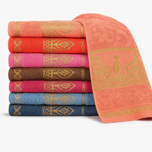 Kit 5 Toalhas De Rosto Luxo Jacquard Grossa 100% Algodão Sortidas