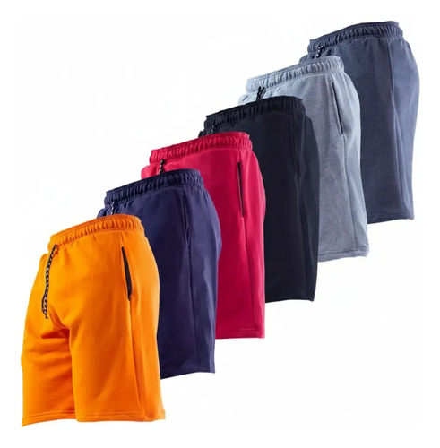Kit 6 Bermuda Shorts De Moletom Masculino