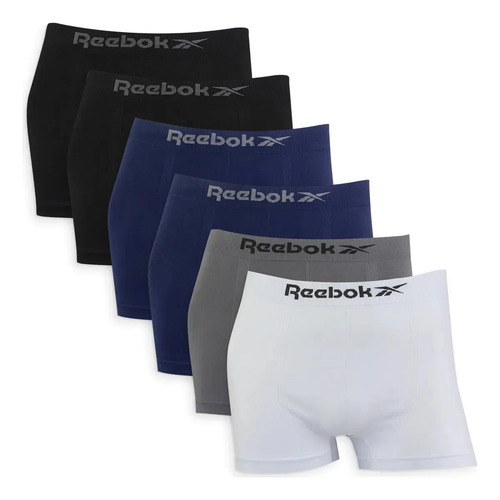 Kit 6 Cuecas Boxer Reebok Microfibra Sem Costura