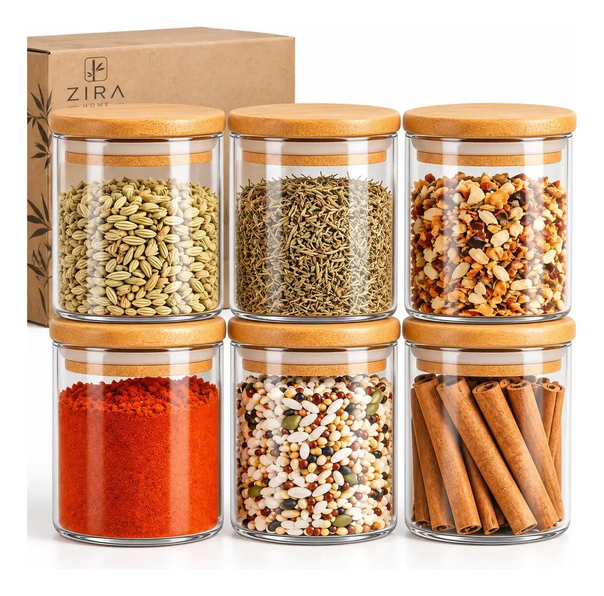 - Kit 6 Pote Vidro Porta Temperos Hermético Cozinha Organiza
