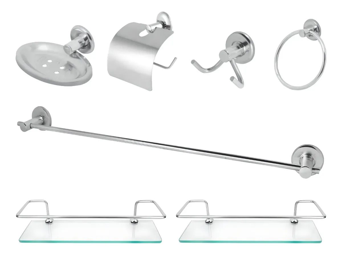 Kit Acessórios Banheiro Inox