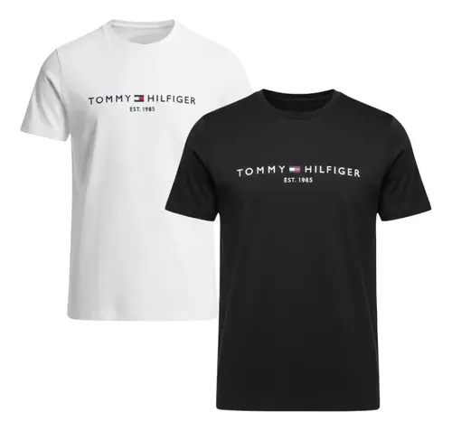 Kit Camiseta Tommy Hilfiger 1985 Preta/branca