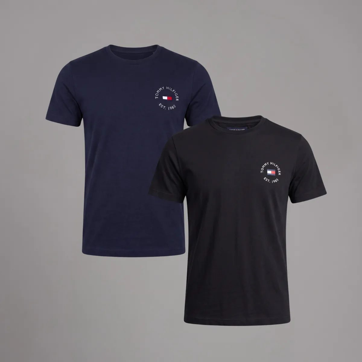 Kit Camiseta Tommy Hilfiger Logo Chest Preta/azul