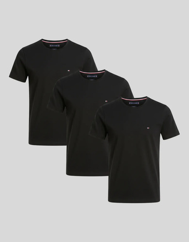Kit Camisetas Tommy Hilfiger Masculina Preta 3un