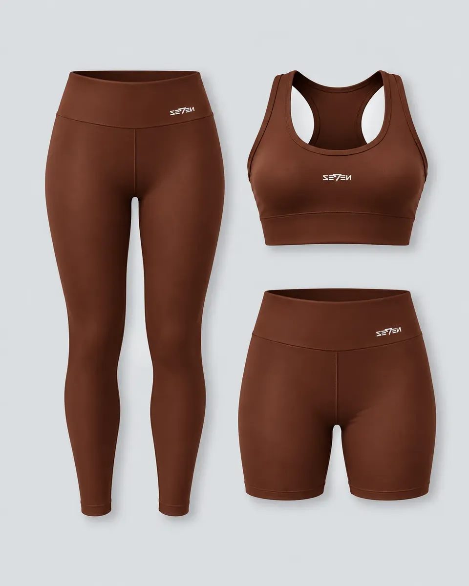 Kit Conjunto Feminino Fitness Top Nadador + Legging + Short