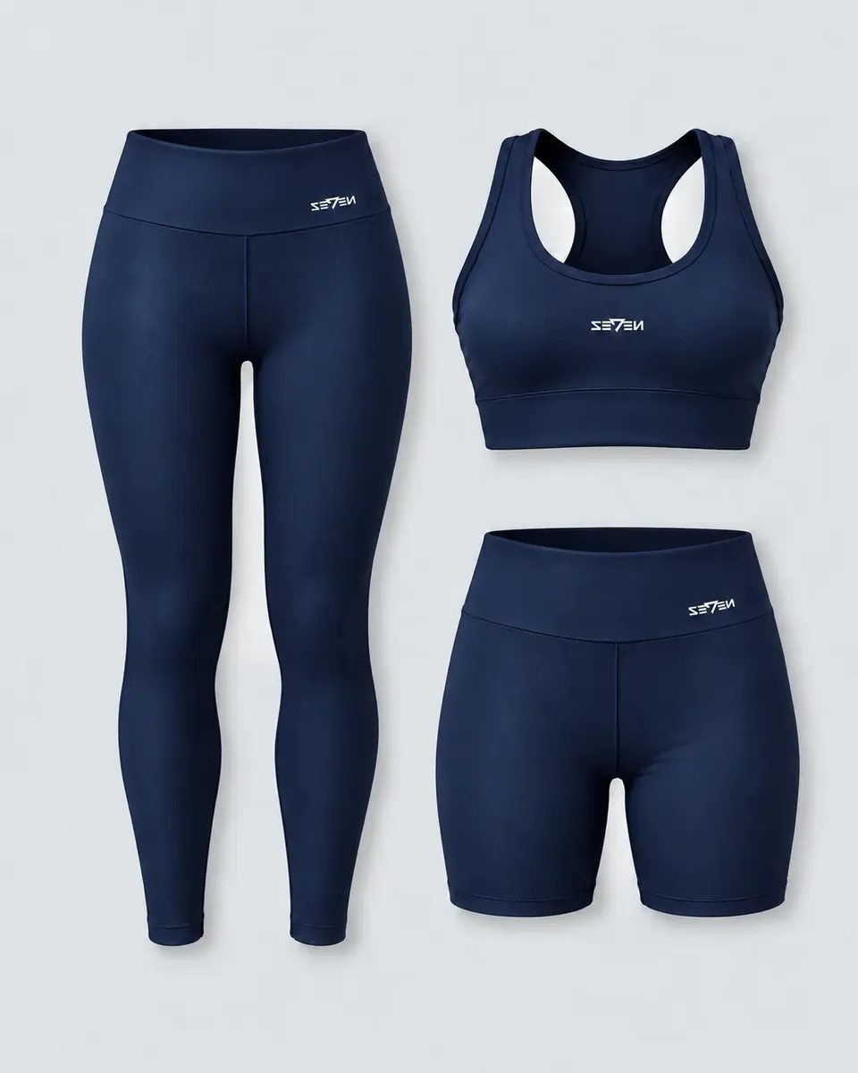 Kit Conjunto Feminino Fitness Top Nadador + Legging + Short