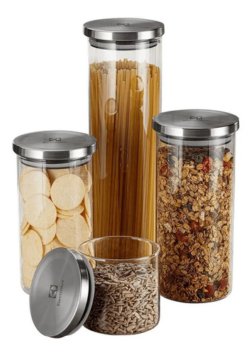 Kit Potes De Vidro Porta Mantimentos Herméticos Electrolux