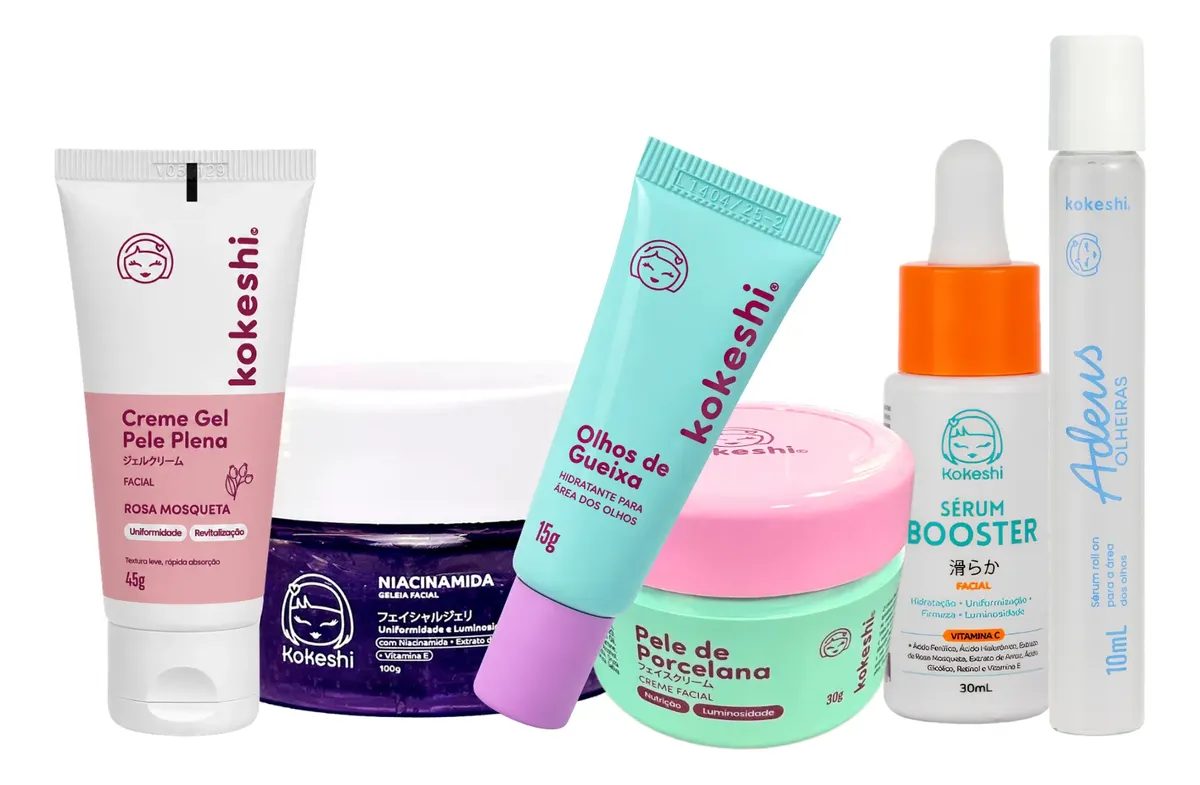 Kit Rotina Facial Completa Kokeshi