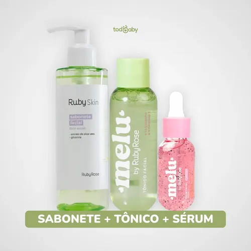 Kit Sabonete Ruby Rose + Tônico Facial + Sérum Detox