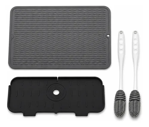 ✅ Kit Silicone Escorredor + Torneira+ 2 Escovas Silicone