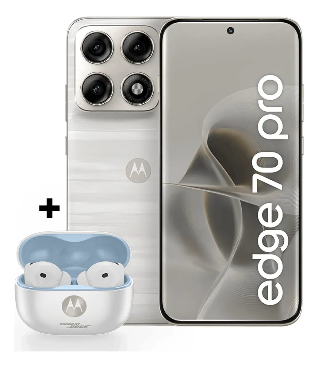 Kit Motorola Edge 70 Pro 5G 256GB Branco + Moto Buds 2 Plus