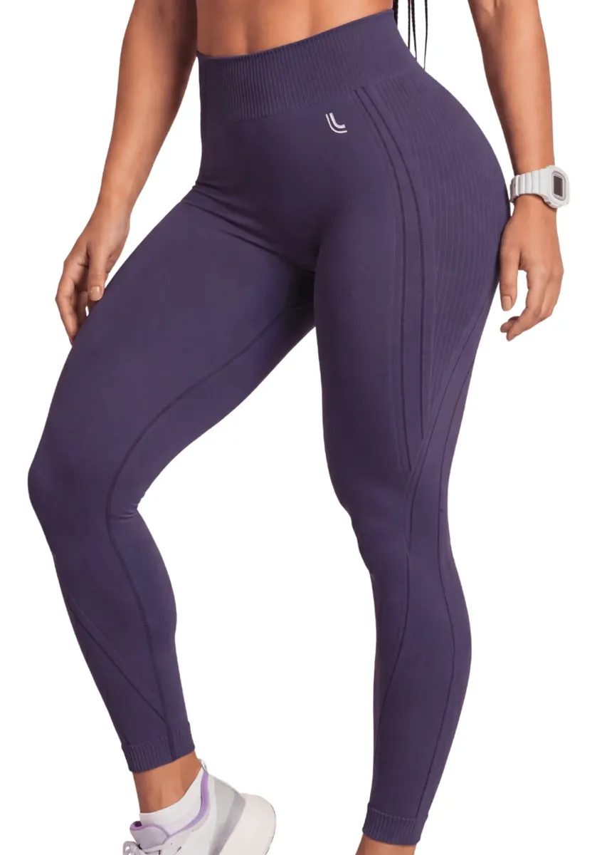 Legging Lupo Original Poliamida Texturizada Ar Sem Costura Purple Legging Academia Fitness