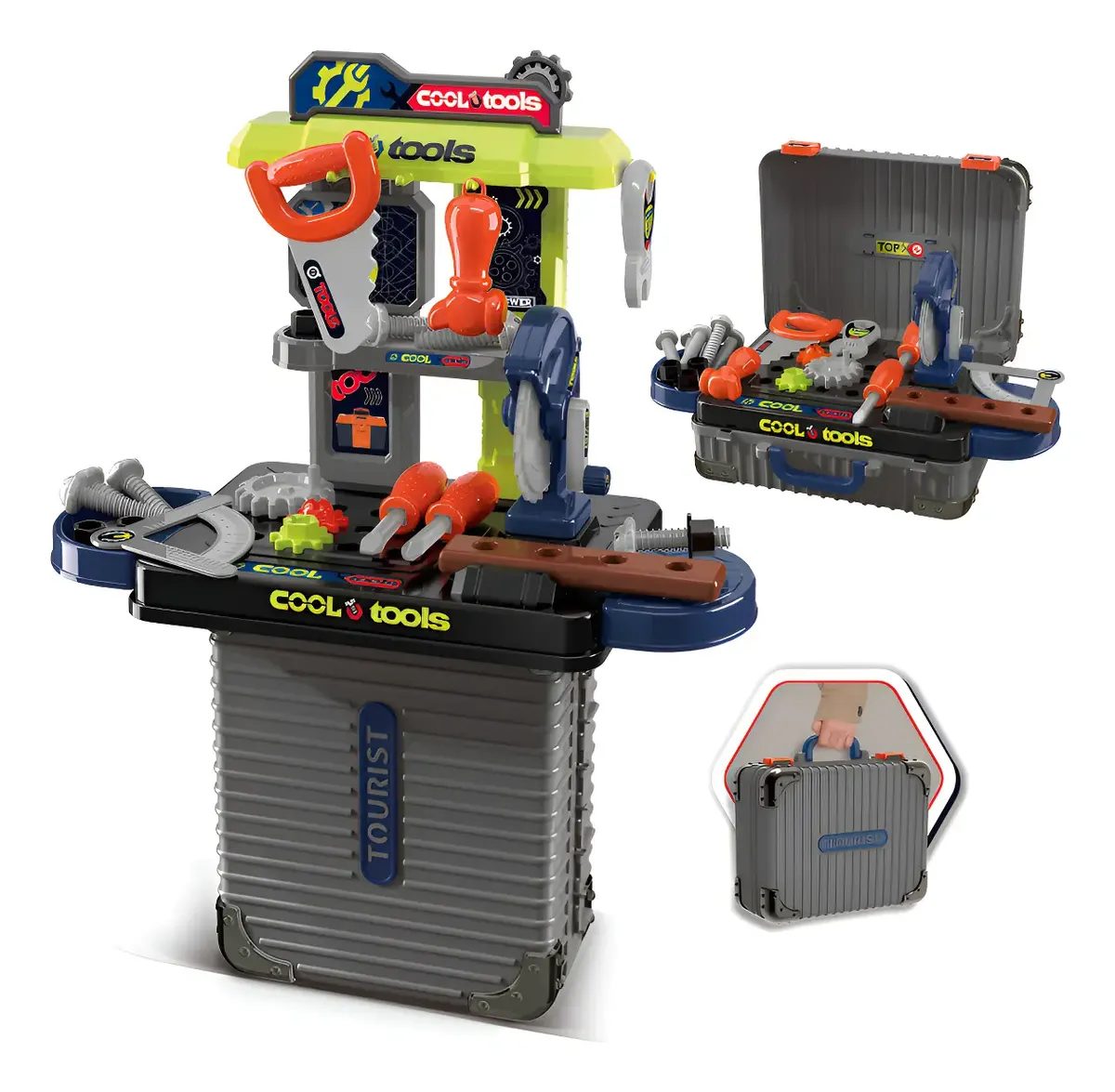 Maleta De Ferramentas Infantil Mini Bancada C/31pç Maxi Toys
