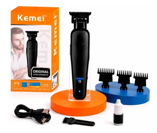 Máquina De Acabamento Corta Cabelo Profissional Kemei 2299
