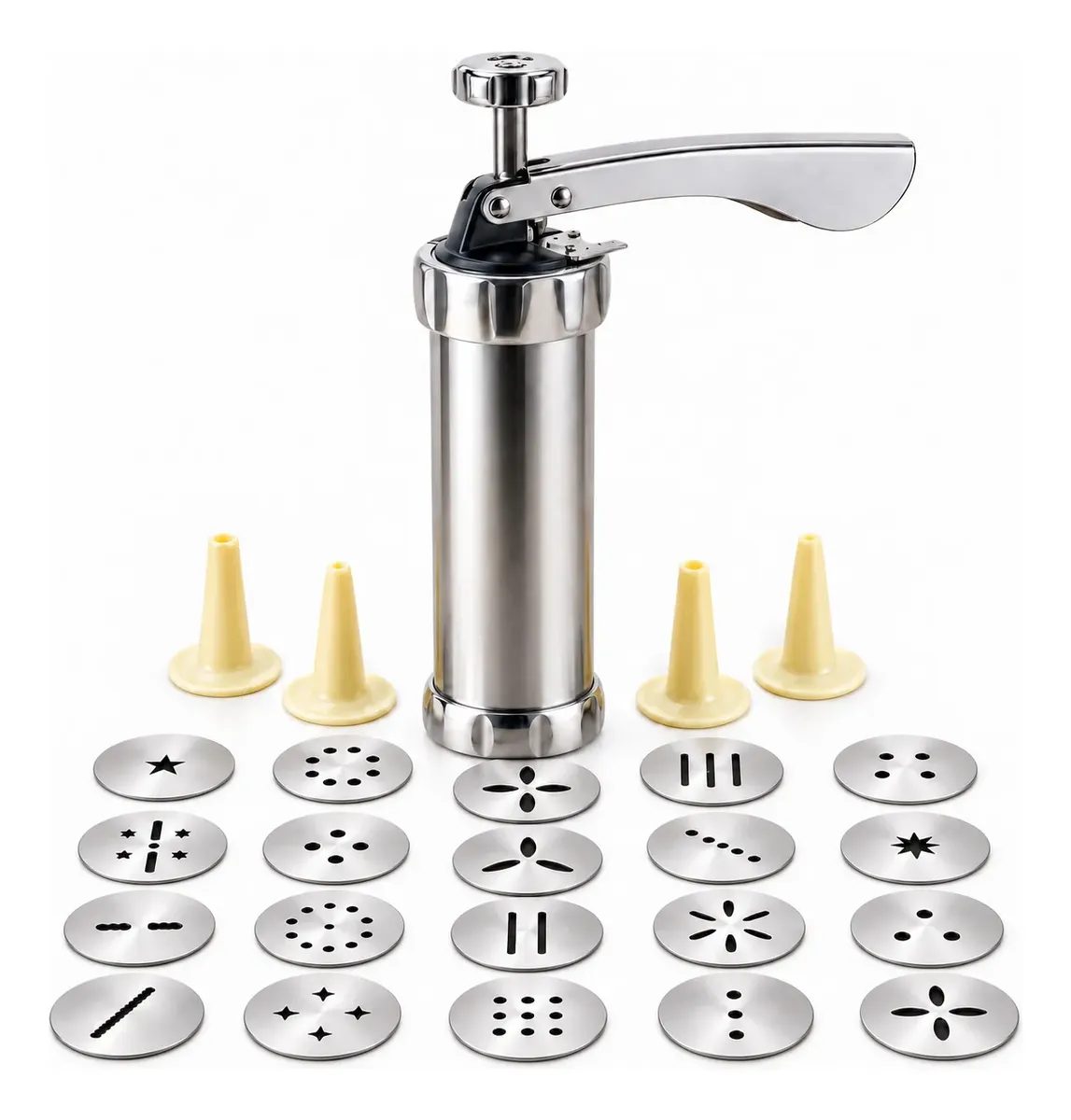 Máquina Modeladora De Biscoito Inox 20 Formas 4 Bicos