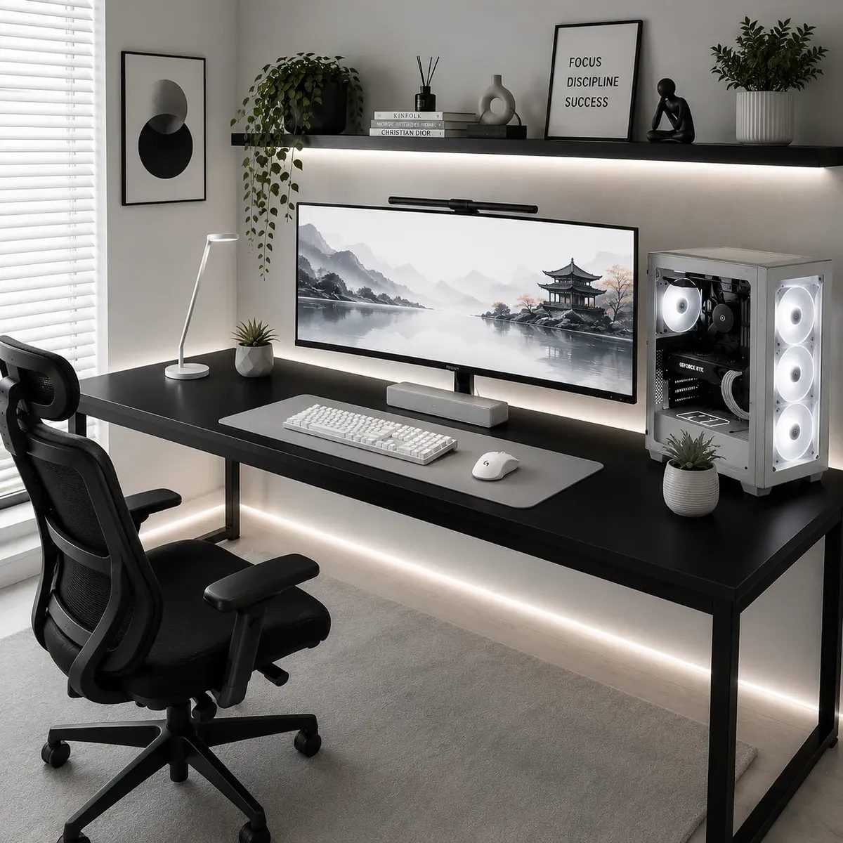 Mesa Gamer Escritório Estilo Industrial