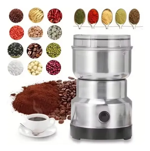Moedor De Café Elétrico Multifuncional Inox Temperos Grãos