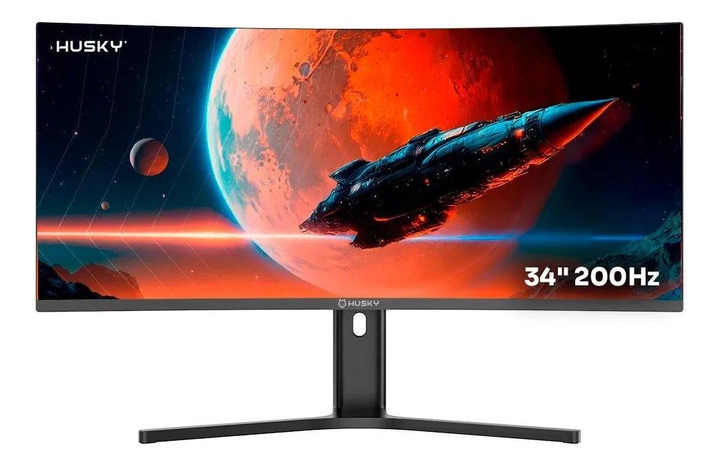 Monitor Gamer Curvo Husky Boreal 34 - Wqhd, 200hz, 1ms Preto 127/220v